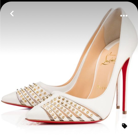 Christian Louboutin Shoes - • Christian Louboutin • NEIGE /WHITE LEATHER  "BARETA100" Classic Pumps Spikes